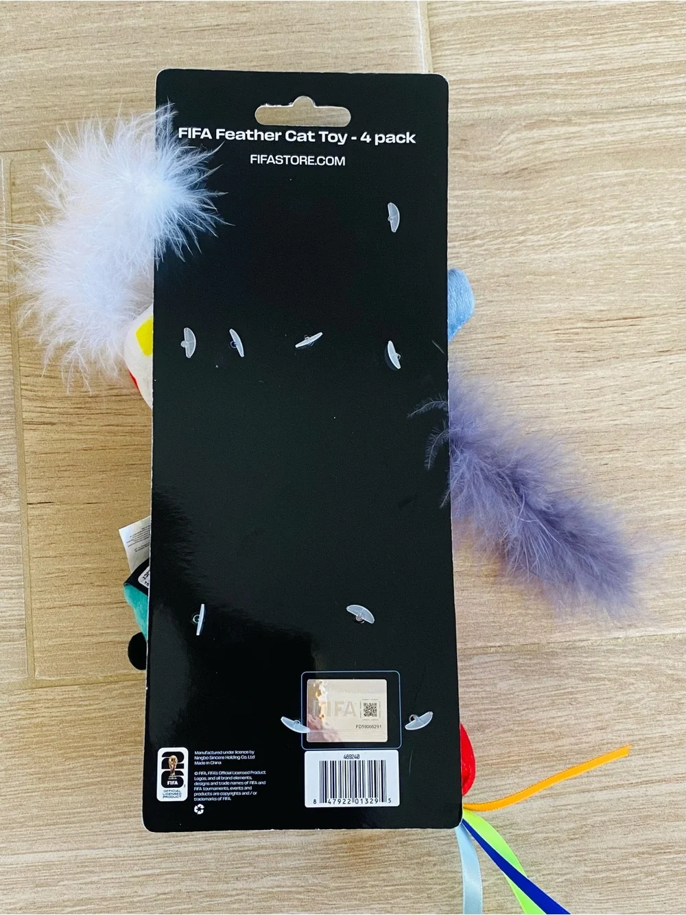 FIFA World Cup 26 Official Feather Cat Toy 4 Pack Set Plush Souvenir Ball NWT⁠
